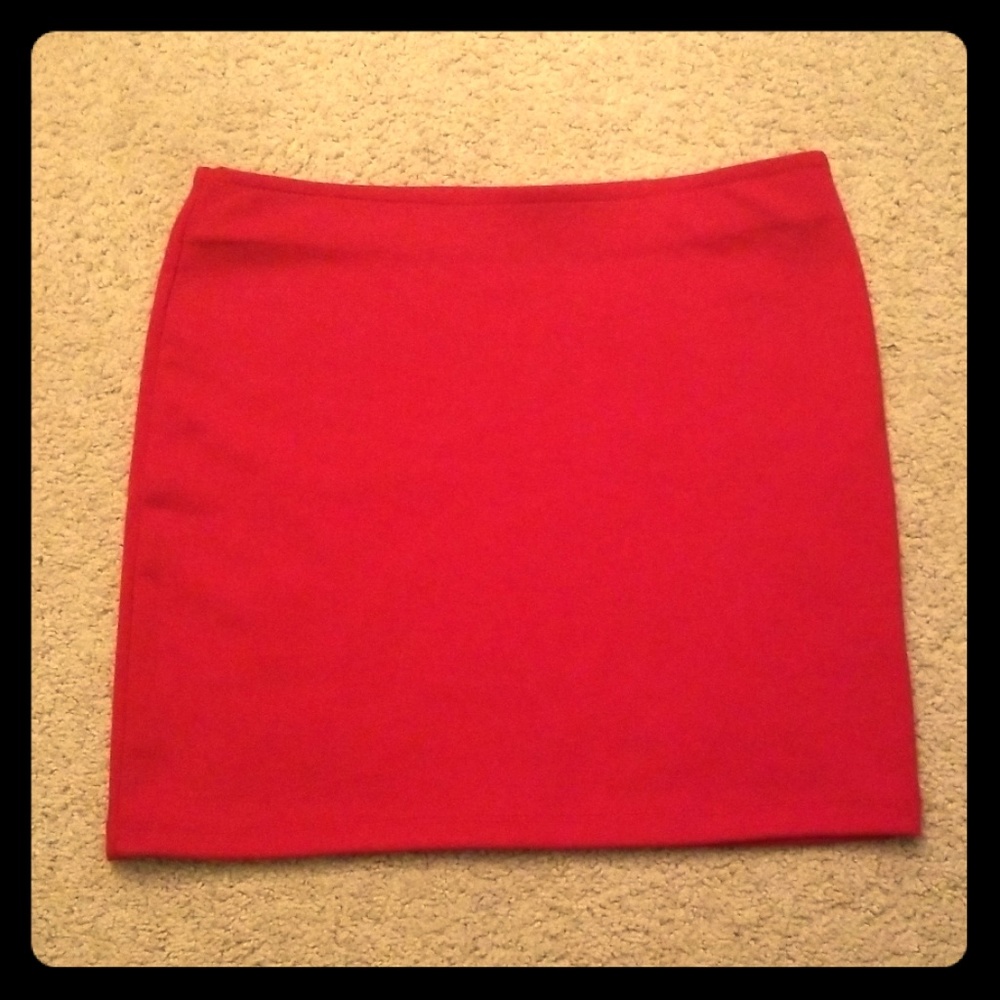 Red mini skirt